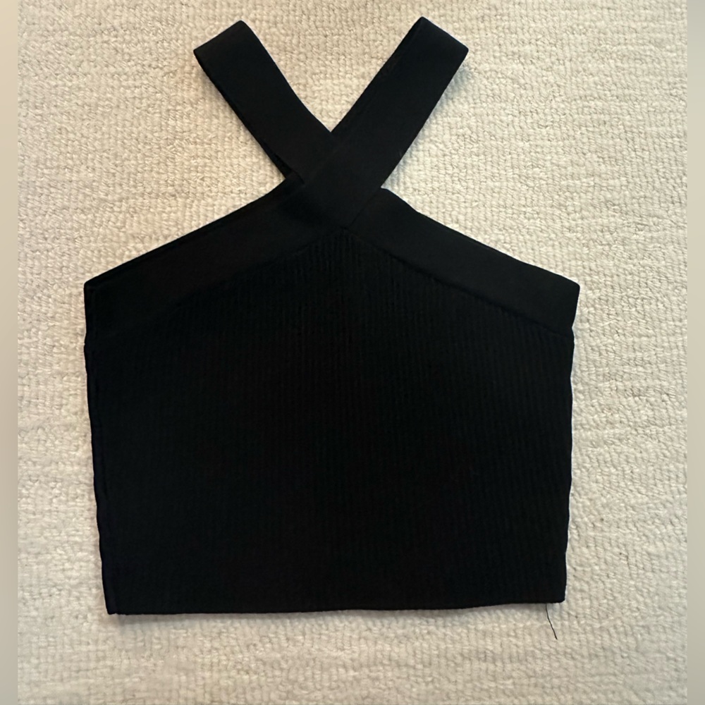 Black Cross Neck Top